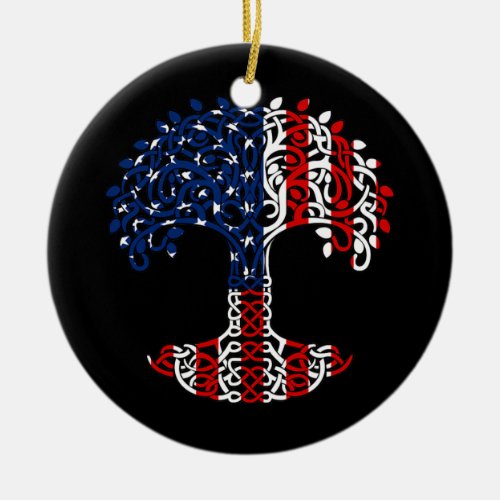 American Flag Tree 4th Of July Cool Patriotic USA Ceramic Ornament