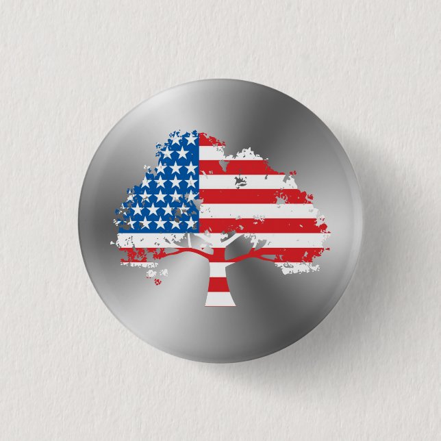 American Flag Tree Button (Front)