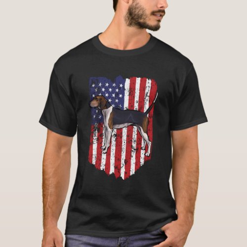 American Flag Treeing Walker Coonhound 4Th Of July T_Shirt