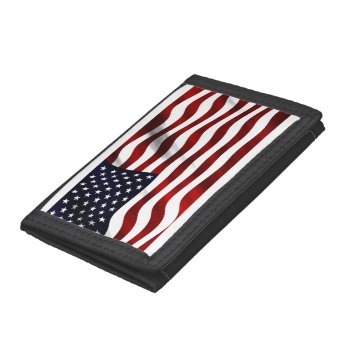 American Flag Tri-fold Wallet by accessoriesstore at Zazzle
