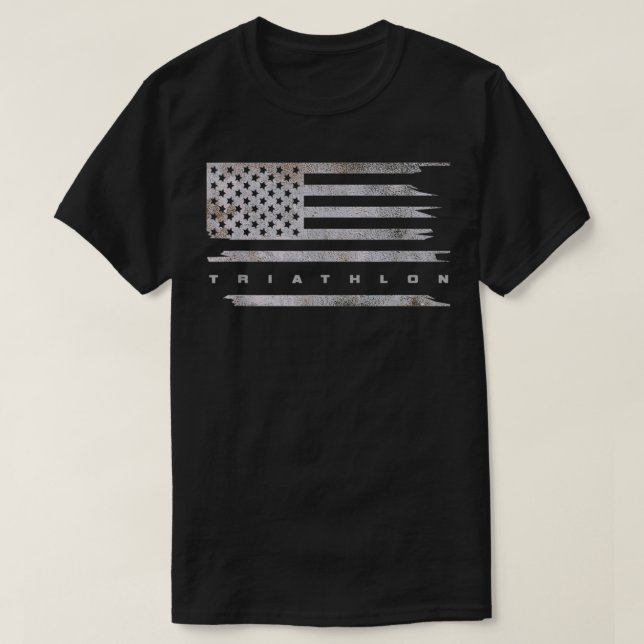 American Flag Triathlon Apparel  Triathlon  T-Shirt (Design Front)