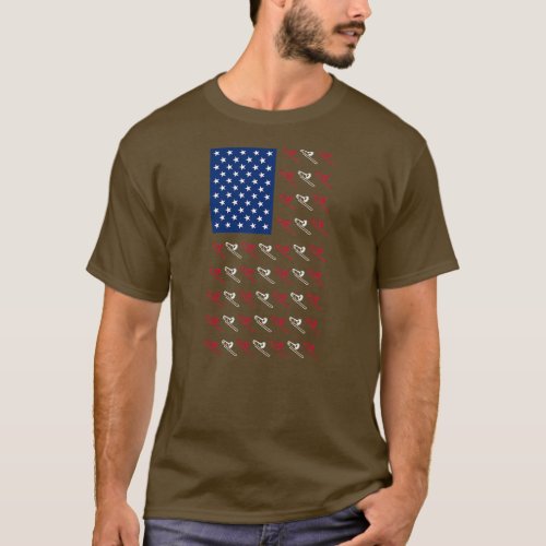 American Flag Trombone 4th of July Trombonist Men T_Shirt