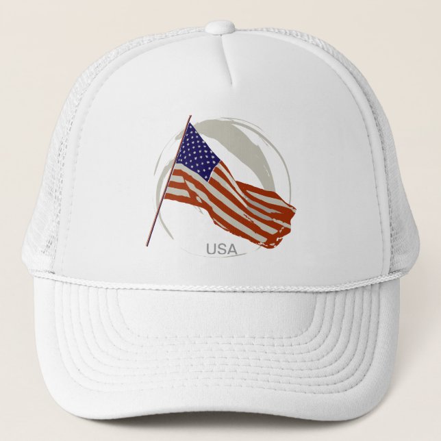 american flag trucker hat (Front)