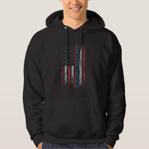 American Flag Trucker Patriotic Semi Commercial Tr Hoodie