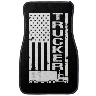 American Flag Trucker Stressed Car Mat