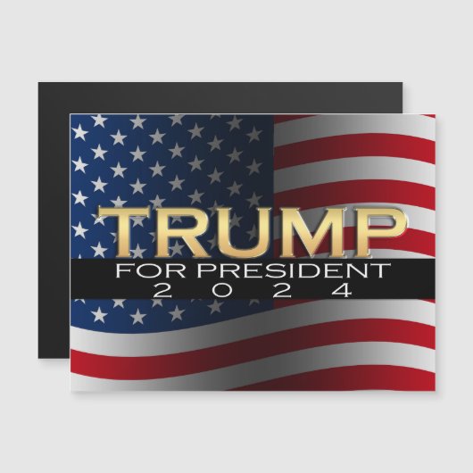 American Flag Trump 2024 Gold Patriotic (Front/Back)