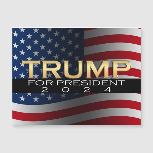 American Flag Trump 2024 Gold Patriotic (Front)