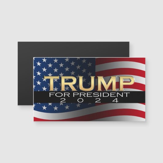 American Flag Trump 2024 Gold Patriotic (Front/Back)