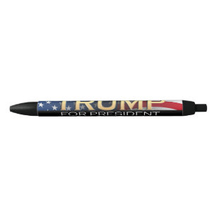 American Flag Trump 2024 Gold Patriotic Black Ink Pen