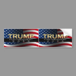 American Flag Trump 2024 Gold Patriotic Bumper Sticker