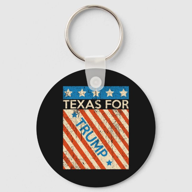 American Flag Trump 2024 Reelection Texas Trump  Keychain (Front)