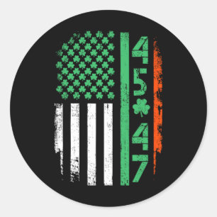 American Flag Trump 45 47 St Patrick's Day Irish S Classic Round Sticker