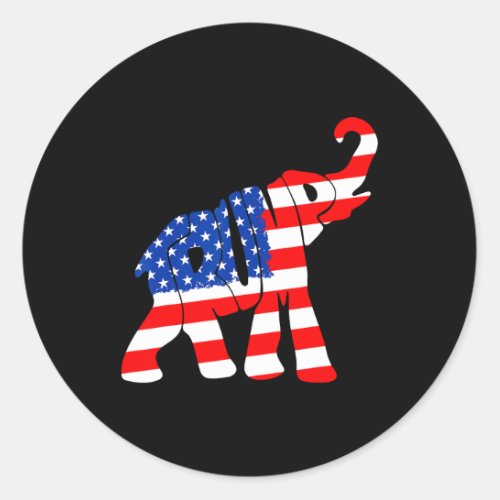 American Flag Trump  Classic Round Sticker