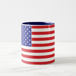 American Flag Two-Tone Coffee Mug
