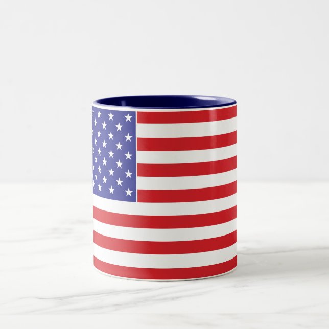 American Flag Two-Tone Coffee Mug (Center)