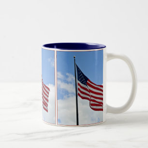 American Flag Two-Tone Coffee Mug