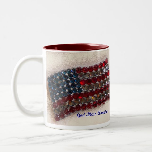 American Flag Two-Tone Coffee Mug (Left)