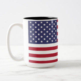 American Flag Two-Tone Coffee Mug