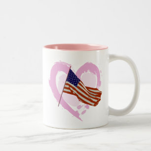 American Flag Two-Tone Coffee Mug