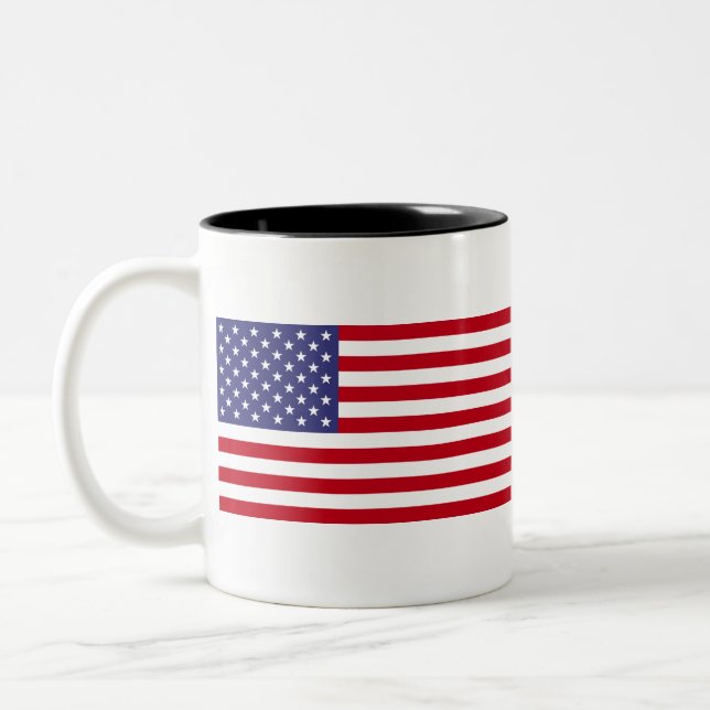 American Flag Two-Tone Coffee Mug (Left)