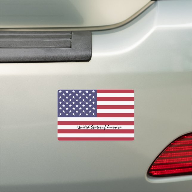 American Flag & United States - drive USA /sports Car Magnet (In Situ)