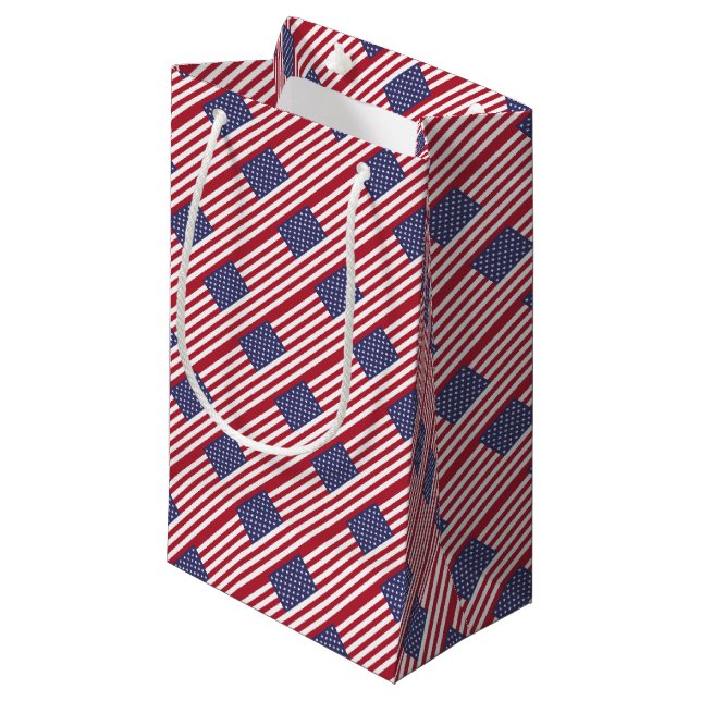 American Flag - United States of America Small Gift Bag (Front Angled)
