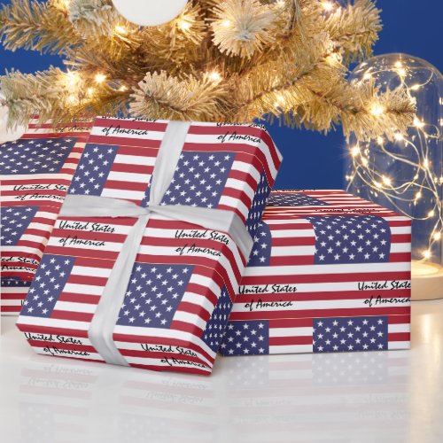 American Flag  United States of America sports Wrapping Paper