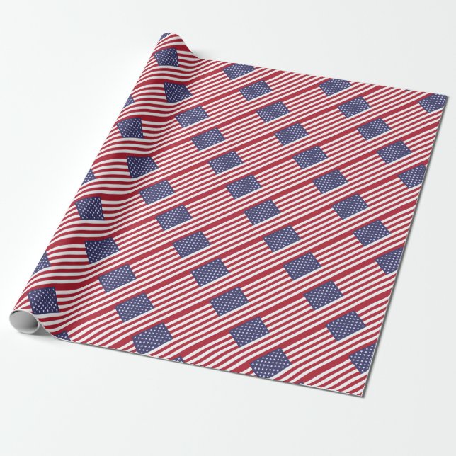American Flag - United States of America Wrapping Paper (Unrolled)