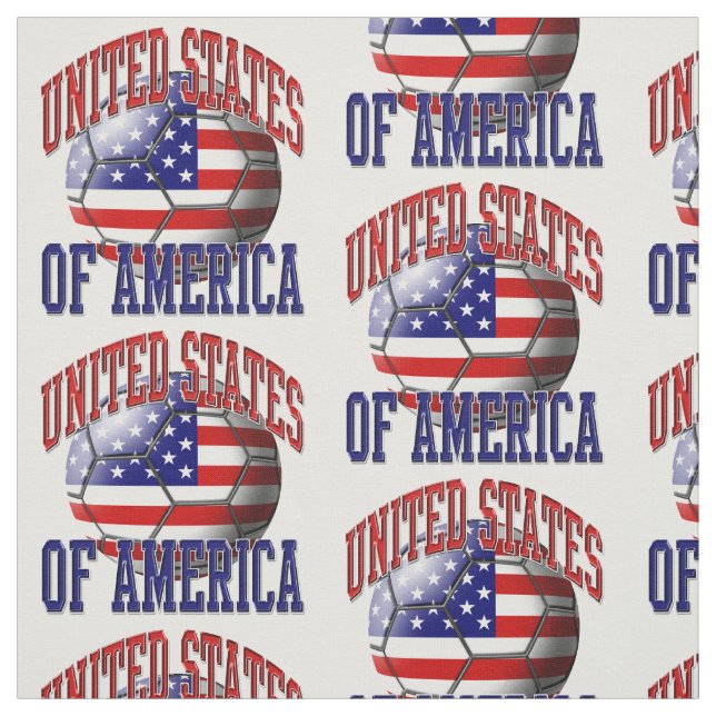 American Flag United States Soccer Ball Pattern Fabric (Swatch)