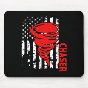 American Flag United States Tornado Storm Chaser O Mouse Pad