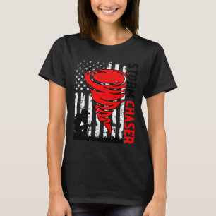 American Flag United States Tornado Storm Chaser O T-Shirt