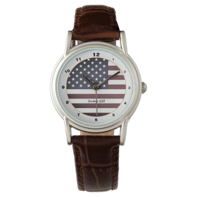 American Flag & United States vintage fashion /USA Watch (Front)