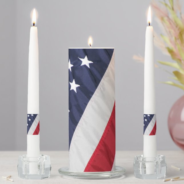 American Flag Unity Candle Set (In Situ)