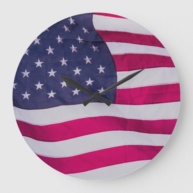 American flag up close  large clock (Front)