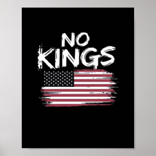 American Flag Upside Down Distress No Kings Long F Poster