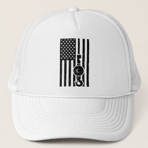 AMERICAN FLAG US FLAG Crane Operator Towing Truck Trucker Hat