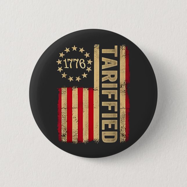 American Flag USA 1776 American Tarrifs Button (Front)