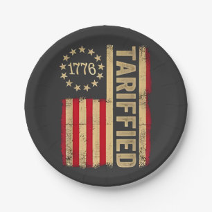 American Flag USA 1776 American Tarrifs Paper Plates