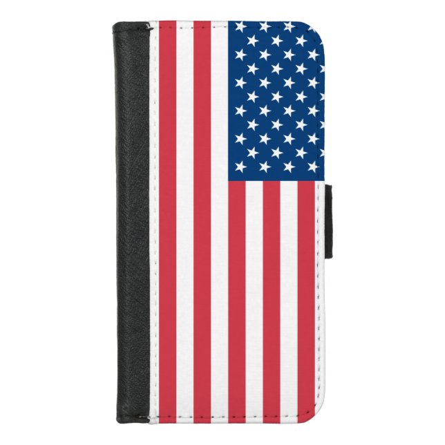 American Flag USA 4th of July Patriotic iPhone Wallet Case (Front)