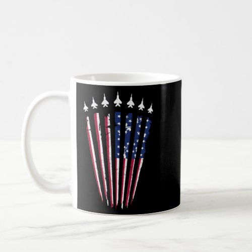 American Flag Usa Airplane Jet Fighter 4th Of July Coffee Mug