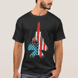 American Flag Usa Airplane Jet Fighter 4th Of July T-Shirt