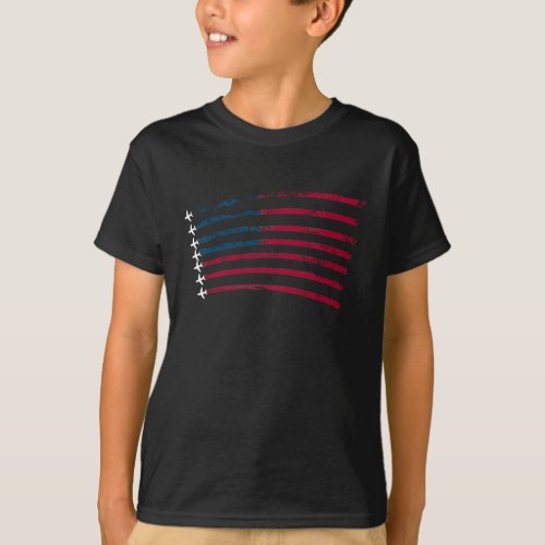 American Flag USA Airplane Jet Fighter T_Shirt