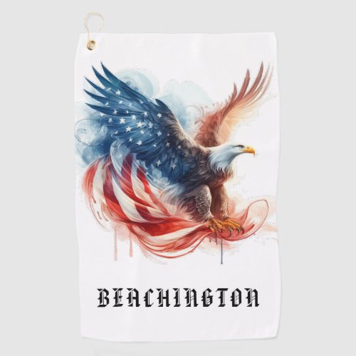  American Flag USA AP16 _ Bald EAGLE Golf Towel