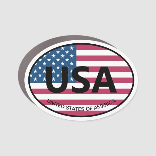 American flag USA country code oval car magnet