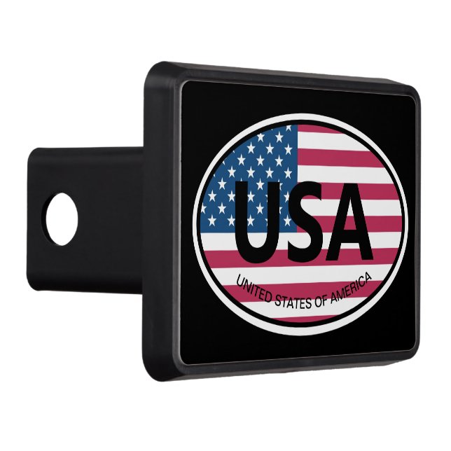 American flag USA country code oval car sign Hitch Cover (Right)