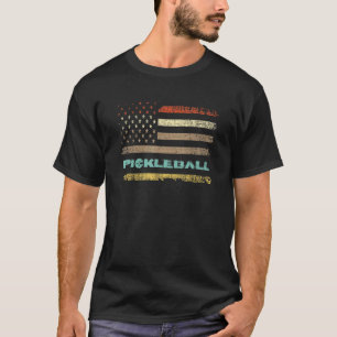 American Flag Usa Dink Pro Pickleball T-Shirt