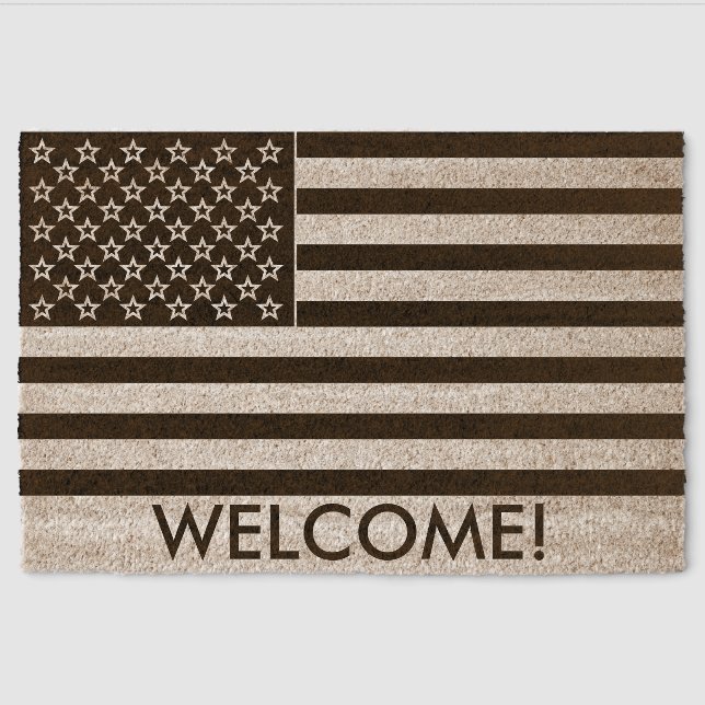 American Flag usa Fiber Doormat (Front)
