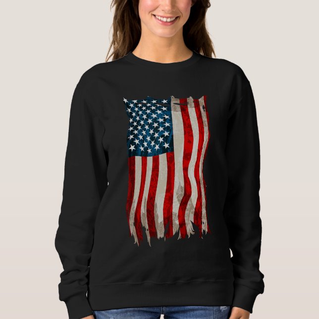 American Flag USA Flag 4th Of July Independence Da Sweatshirt (Front)