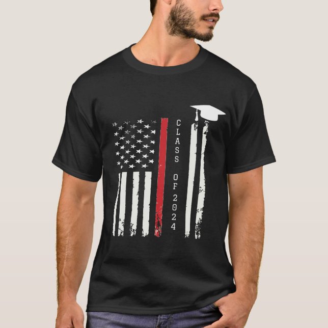 American flag USA graduate senior T-Shirt (Front)