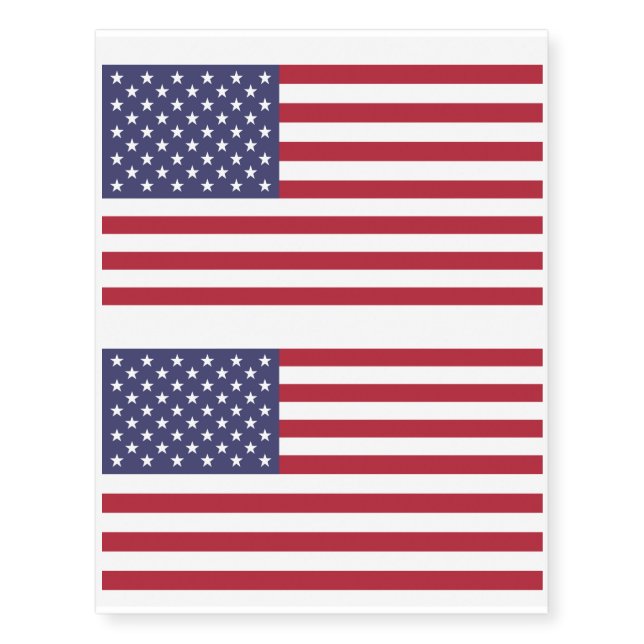 American Flag USA Independence Day Temporary Tattoos (Front)